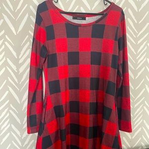 Buffalo plaid cotton dress